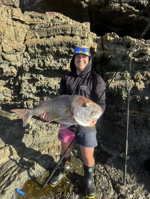 Large Snapper caught while Rock Fishing